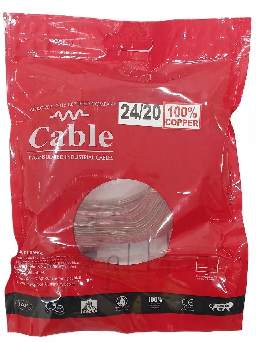 1212 Cab Copper BC BC Transparent Speaker Wire 24x20 - 70 Meter