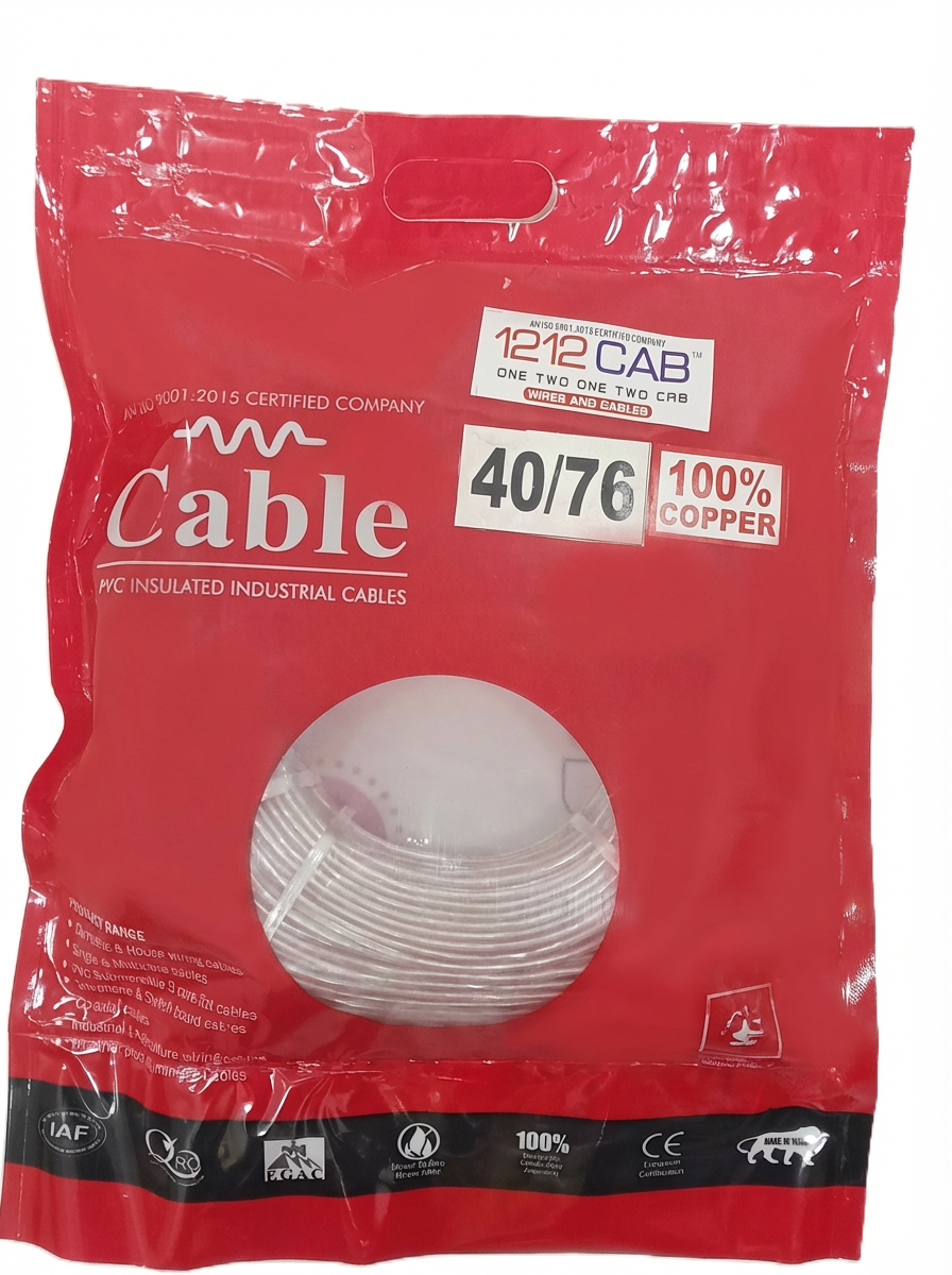1212 Cab Copper BC BC Transparent Speaker Wire 40x76 - 70 Meter